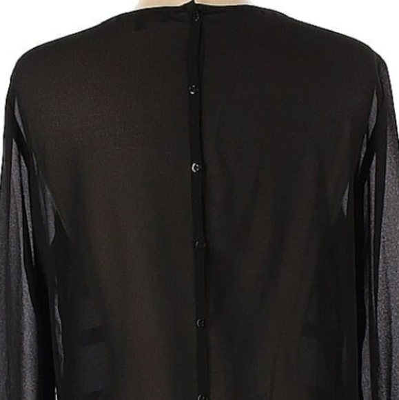 Ro & De Sheer Black Sequin Relaxed Blouse - Medium - Picture 4 of 8